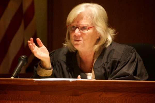 Justice Joyce Wheeler hears arguments in Cumberland County Superior Court Wednesday morning concerning the sale of Congress Square Park. Justice Joyce Wheeler hears arguments in Cumberland County Superior Court Wednesday morning concerning the sale of Congress Square Park.