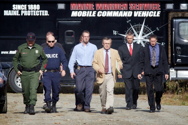 State police spokesman Stephen McCausland (tan jacket) and other law enforcement officials approach the media on Nike Lane in Oakland Wednesday, where a renewed search for missing toddler Ayla Reynolds came up empty. State police spokesman Stephen McCausland (tan jacket) and other law enforcement officials approach the media on Nike Lane in Oakland Wednesday, where a renewed search for missing toddler Ayla Reynolds came up empty.