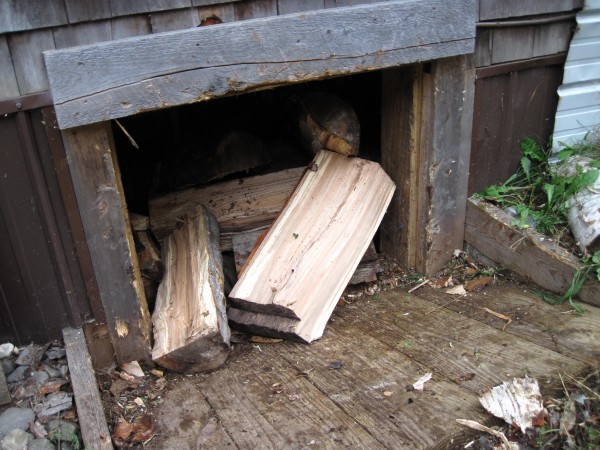 Firewood is not done at Rusty Metal Farm until every square inch of storage area is filled to overflowing. Firewood is not done at Rusty Metal Farm until every square inch of storage area is filled to overflowing.