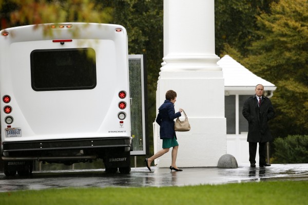 Sen. Susan Collins steps out of a bus as she arrives with other members of the Senate Republican Caucus for a meeting with President Barack Obama at the White House in Washington on Friday.
Sen. Susan Collins steps out of a bus as she arrives with other members of the Senate Republican Caucus for a meeting with President Barack Obama at the White House in Washington on Friday.