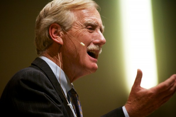 Sen. Angus King speaks at the University of Southern Maine Thursday afternoon in Portland. "We were sort of celebrating this morning about having kept the government open for three months. The basic issues of, should we keep the government open, should we pay our bills, should have been taken care of in 15 minutes," King told the audience. Sen. Angus King speaks at the University of Southern Maine Thursday afternoon in Portland. "We were sort of celebrating this morning about having kept the government open for three months. The basic issues of, should we keep the government open, should we pay our bills, should have been taken care of in 15 minutes," King told the audience.