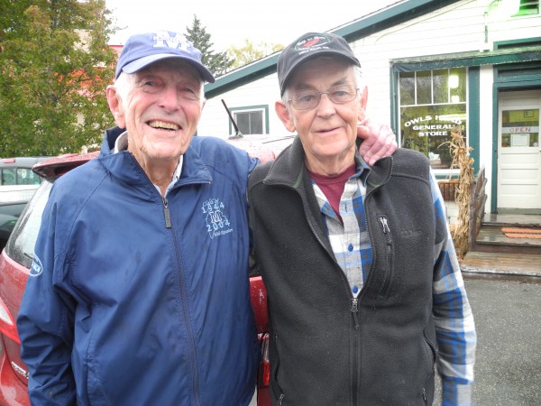 Lobstermen Al McNeilly, 92, and Roy Rogers, 76, traded war stories this week at the Owls Head General Store. The two veterans talked about what the upcoming holiday means to them. Lobstermen Al McNeilly, 92, and Roy Rogers, 76, traded war stories this week at the Owls Head General Store. The two veterans talked about what the upcoming holiday means to them.