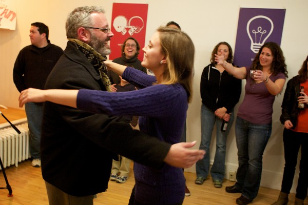 Newly elected City Councilor Gibran Graham hugs his daughter Vanessa Graham while celebrating his win at Coespace on Tuesday evening in Bangor. Newly elected City Councilor Gibran Graham hugs his daughter Vanessa Graham while celebrating his win at Coespace on Tuesday evening in Bangor.