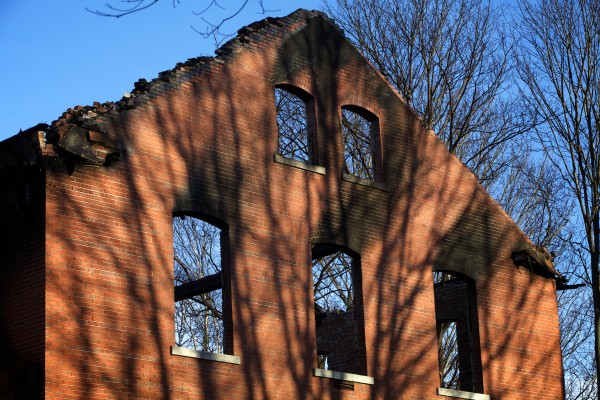 Brick walls and chimneys are all that remain after a fire destroyed a hotel under development on Great Diamond Island in Casco Bay. Brick walls and chimneys are all that remain after a fire destroyed a hotel under development on Great Diamond Island in Casco Bay.