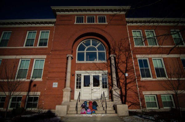 Frances Buerkens, director of Maine Citizens Against Handgun Violence, placed backpacks on the steps of the former Emerson School in Portland this week to remember the 20 children shot and killed at Sandy Hook Elementary School in Newtown, Conn., on Dec. 14, 2012. Frances Buerkens, director of Maine Citizens Against Handgun Violence, placed backpacks on the steps of the former Emerson School in Portland this week to remember the 20 children shot and killed at Sandy Hook Elementary School in Newtown, Conn., on Dec. 14, 2012.