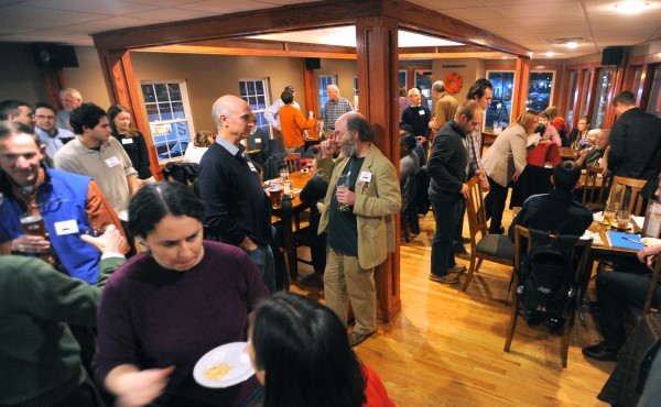 People mingle during a BigGig event at Kosta's Bar and Grill in Old Town Tuesday evening. The event provides a opportunity and encourages entrepreneurs to pitch their business ideas. People mingle during a BigGig event at Kosta's Bar and Grill in Old Town Tuesday evening. The event provides a opportunity and encourages entrepreneurs to pitch their business ideas.