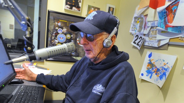 Longtime radio sportscaster George Hale in the studio during the morning show on WVOM Longtime radio sportscaster George Hale in the studio during the morning show on WVOM