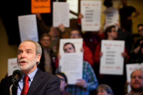 Pastor Rick Ness of Wales Presbyterian Church speaks at a rally and lobby day organized by the Maine People's Alliance at the State House in Augusta Wednesday. Other speakers told their personal stories, urging legislators to make accepting federal funds and expanding health care their top priority. Pastor Rick Ness of Wales Presbyterian Church speaks at a rally and lobby day organized by the Maine People's Alliance at the State House in Augusta Wednesday. Other speakers told their personal stories, urging legislators to make accepting federal funds and expanding health care their top priority.