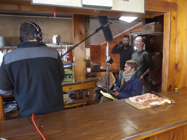 Members of cast and crew prepare to shoot a scene at the old Cloud 9 motel on Route 9 near Wesley on Thursday. Members of cast and crew prepare to shoot a scene at the old Cloud 9 motel on Route 9 near Wesley on Thursday.