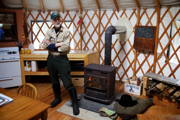 Bob Crowley, winner of the reality television series "Survivor: Gabon," stands in a yurt at Maine Forest Yurts in Durham. Crowley, a retired high school physics teacher, runs the 100-acre retreat with his family. Bob Crowley, winner of the reality television series "Survivor: Gabon," stands in a yurt at Maine Forest Yurts in Durham. Crowley, a retired high school physics teacher, runs the 100-acre retreat with his family.