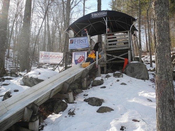 Competitors will reach speeds approaching 40 miles per hour as they zip down the 400-foot-long icy chute at next weekend's annual U.S. National Toboggan Championships. Competitors will reach speeds approaching 40 miles per hour as they zip down the 400-foot-long icy chute at next weekend's annual U.S. National Toboggan Championships.