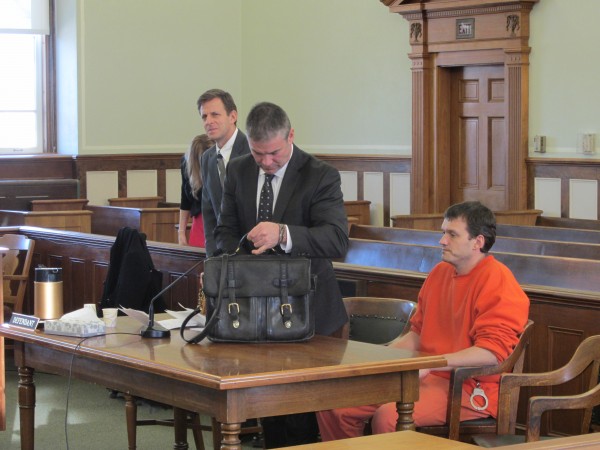 John Thibeault sits at the defendant's table on Jan. 9 in Knox County Superior Court moments before pleading no contest to aggravated assault in connection to the 2009 beating death of fellow prisoner Sheldon Weinstein. Pictured with Thibeault are attorneys Philip Cohen, center, and Jonathan Handelman. John Thibeault sits at the defendant's table on Jan. 9 in Knox County Superior Court moments before pleading no contest to aggravated assault in connection to the 2009 beating death of fellow prisoner Sheldon Weinstein. Pictured with Thibeault are attorneys Philip Cohen, center, and Jonathan Handelman.