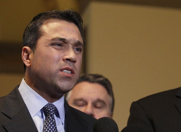 Rep. Michael Grimm, R-N.Y., talks to the media after meeting with House Speaker John Boehner, R-Ohio, to discuss the relief fund hold up in Congress for Hurricane Sandy victims at the United States Capitol in Washington in this January 2013 file photo. Rep. Michael Grimm, R-N.Y., talks to the media after meeting with House Speaker John Boehner, R-Ohio, to discuss the relief fund hold up in Congress for Hurricane Sandy victims at the United States Capitol in Washington in this January 2013 file photo.