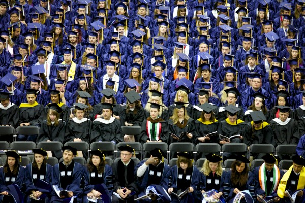 University of Maine students attend the 2013 graduation ceremony at Alfond Arena in Orono in this May 2013 file photo. University of Maine students attend the 2013 graduation ceremony at Alfond Arena in Orono in this May 2013 file photo.