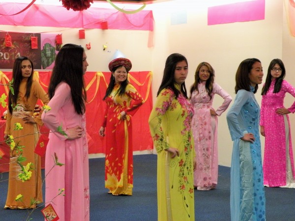 Participants display Vietnamese fashions during a celebration Saturday marking the lunar new year holiday known as Tet at the former Blockbuster store in Bangor. Participants display Vietnamese fashions during a celebration Saturday marking the lunar new year holiday known as Tet at the former Blockbuster store in Bangor.