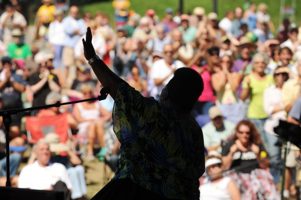Blues singer Sister Monica parker plays a gospel set on the Bangor Daily News Railroad Stage during the American Folk Festival on the Bangor Waterfront last summer. Blues singer Sister Monica parker plays a gospel set on the Bangor Daily News Railroad Stage during the American Folk Festival on the Bangor Waterfront last summer.