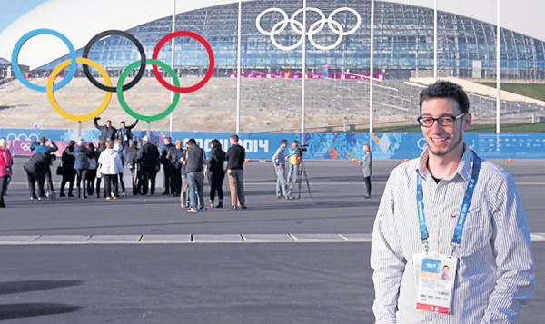 Brandon Gassett, a 2009 graduate of the New England School of Communications, worked for EVS during the 22nd Winter Olympic Games recently held in Sochi, Russia. He helped supply NBC and its broadcast affiliates with televised sports coverage. Brandon Gassett, a 2009 graduate of the New England School of Communications, worked for EVS during the 22nd Winter Olympic Games recently held in Sochi, Russia. He helped supply NBC and its broadcast affiliates with televised sports coverage.