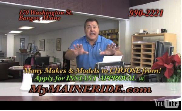 This screenshot of a YouTube video shows an advertisement by My Maine Ride. This screenshot of a YouTube video shows an advertisement by My Maine Ride.