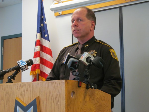 Cumberland County Sheriff Kevin Joyce addresses reporters Monday, two days after a pair of inmates in the county jail's maximum security section breached security and met up for sex. Cumberland County Sheriff Kevin Joyce addresses reporters Monday, two days after a pair of inmates in the county jail's maximum security section breached security and met up for sex.