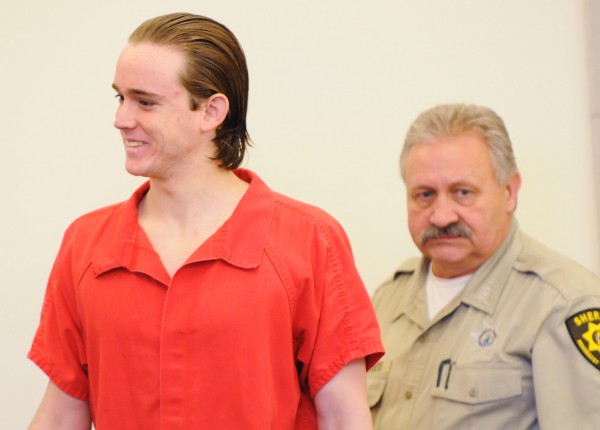 Dorian Christian Sky Guerin smiles and makes faces at his mother and sister who were in in courtroom at the Penobscot Judicial Center in Bangor on Tuesday for his appearance in connection with the stabbing of his mother's boyfriend. Dorian Christian Sky Guerin smiles and makes faces at his mother and sister who were in in courtroom at the Penobscot Judicial Center in Bangor on Tuesday for his appearance in connection with the stabbing of his mother's boyfriend.
