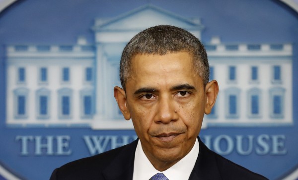 President Barack Obama pauses while speaking about the crisis in Ukraine from the White House in Washington March 17, 2014. President Barack Obama pauses while speaking about the crisis in Ukraine from the White House in Washington March 17, 2014.