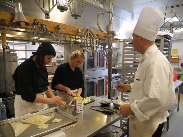 Waldo County Technical Center culinary arts students Oona Foley, left, of Montville and Ali Bryant of Jackson take direction Thursday from Chef Mark Hannibal. Waldo County Technical Center culinary arts students Oona Foley, left, of Montville and Ali Bryant of Jackson take direction Thursday from Chef Mark Hannibal.