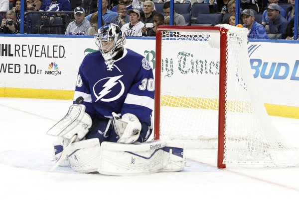 Tampa Bay Lightning goalie Ben Bishop makes a save against the Phoenix Coyotes during a game on March 10 at Tampa Bay Times Forum. Bishop, a former University of Maine star, has won 34 games with the Lightning this season. Tampa Bay Lightning goalie Ben Bishop makes a save against the Phoenix Coyotes during a game on March 10 at Tampa Bay Times Forum. Bishop, a former University of Maine star, has won 34 games with the Lightning this season.