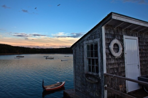 Sunset at the Brooklin Boat Yard, which specializes in wooden boats and was started by E.B. White’s son, Joel. It is now run by White’s grandson, Steve.
Sunset at the Brooklin Boat Yard, which specializes in wooden boats and was started by E.B. White’s son, Joel. It is now run by White’s grandson, Steve.