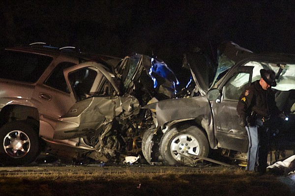 A two-vehicle collision in the southbound lane of Interstate 95 just past the Newburgh Road overpass prompted police to close the interstate and reroute vehicles at the Coldbrook Road exit in Hermon on Sunday evening. A two-vehicle collision in the southbound lane of Interstate 95 just past the Newburgh Road overpass prompted police to close the interstate and reroute vehicles at the Coldbrook Road exit in Hermon on Sunday evening.