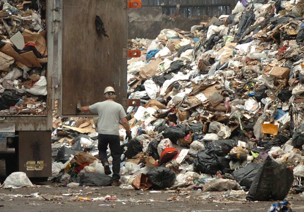 A trash truck driver prepares to dump his load of municipal solid waste at Penobscot Energy Recovery Company in Orrington in 2009. A trash truck driver prepares to dump his load of municipal solid waste at Penobscot Energy Recovery Company in Orrington in 2009.
