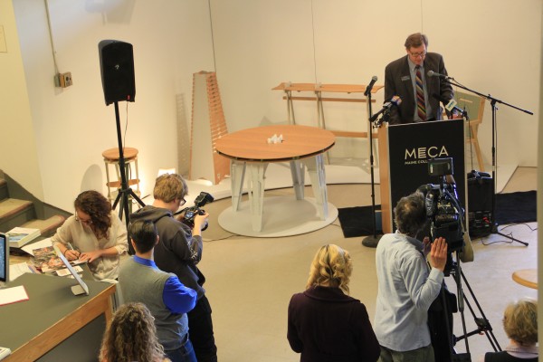 MECA President Don Tuski announces a $3 million grant from the Bob Crewe Foundation for a new combined music and art program. MECA President Don Tuski announces a $3 million grant from the Bob Crewe Foundation for a new combined music and art program.