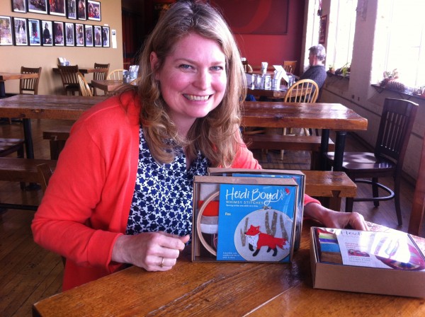 Heidi Boyd, Brunswick author and designer of Whimsy Kits and Whimsy Stitches, shows off one of the kits on Tuesday. The kits will soon be available on Martha Stewart's American Made Marketplace eBay shop and at Barnes & Noble. Heidi Boyd, Brunswick author and designer of Whimsy Kits and Whimsy Stitches, shows off one of the kits on Tuesday. The kits will soon be available on Martha Stewart's American Made Marketplace eBay shop and at Barnes & Noble.
