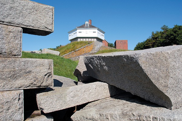 Scattered granite blocks mark the abandonment of work at Fort McClary, constructed in the 19th century to protect the Portsmouth Navy Yard and Kittery and Portsmouth, N.H., from enemy warships. Operated today as a state historic site, the fort includes the original hexagonal wooden blockhouse and the ruins of the barracks. Drawn from the Bangor area, Co. A of the Maine Coast Guards garrisoned Fort McClary in midsummer 1864. Scattered granite blocks mark the abandonment of work at Fort McClary, constructed in the 19th century to protect the Portsmouth Navy Yard and Kittery and Portsmouth, N.H., from enemy warships. Operated today as a state historic site, the fort includes the original hexagonal wooden blockhouse and the ruins of the barracks. Drawn from the Bangor area, Co. A of the Maine Coast Guards garrisoned Fort McClary in midsummer 1864.
