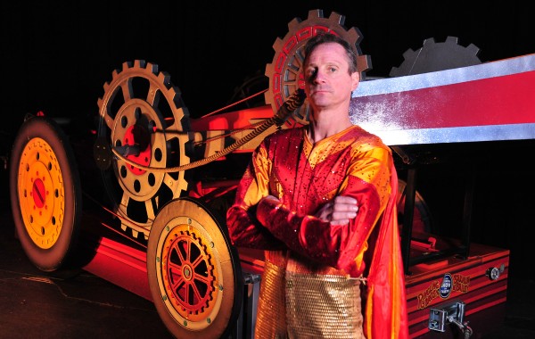 Brian Miser, known as "The Human Arrow," stands next to the crossbow that he built to launch himself at 65 miles per hour during performances of the 51st annual Anah Shrine Circus. Miser will be among the circus acts appearing May 2-4 at the Cross Insurance Center in Bangor. Brian Miser, known as "The Human Arrow," stands next to the crossbow that he built to launch himself at 65 miles per hour during performances of the 51st annual Anah Shrine Circus. Miser will be among the circus acts appearing May 2-4 at the Cross Insurance Center in Bangor.