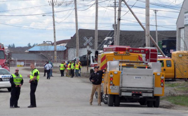 A mix of firefighters, EMTs and police work during a disaster drill on Depot Street in Lincoln on Saturday. A mix of firefighters, EMTs and police work during a disaster drill on Depot Street in Lincoln on Saturday.