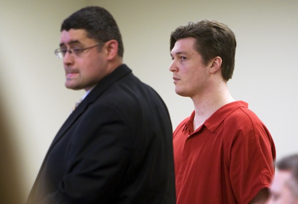 John D. Harmon Jr. (right), 28, of Dover-Foxcroft, listens to his sentencing from Superior Court Justice Ann Murray with his defense attorney Aaron Fethke, of Searport, Thursday at the Penobscot Judicial Center. On October 7, 2012, Harmon Jr. robbed the Rite Aid at Fourteenth and Union streets. He was indicted in October 2012 on charges of robbery and unlawful possession of scheduled drugs in connection with the robbery of the same Rite Aid. John D. Harmon Jr. (right), 28, of Dover-Foxcroft, listens to his sentencing from Superior Court Justice Ann Murray with his defense attorney Aaron Fethke, of Searport, Thursday at the Penobscot Judicial Center. On October 7, 2012, Harmon Jr. robbed the Rite Aid at Fourteenth and Union streets. He was indicted in October 2012 on charges of robbery and unlawful possession of scheduled drugs in connection with the robbery of the same Rite Aid.