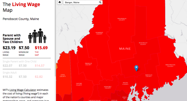 the gap between cost of living and the minimum wage for every maine daily wage calculator