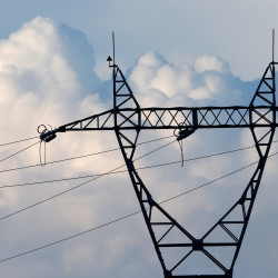 Electricity pylons of high-tension electricity power lines