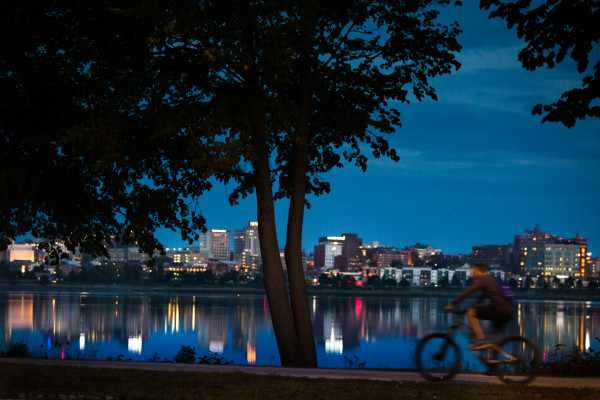 The sun sets on the Portland skyline on Aug. 31, 2016. Since starting in mid-2014, the Preble Street Anti-Trafficking Coalition has helped 111 sex and labor trafficking victims in Cumberland and York County.