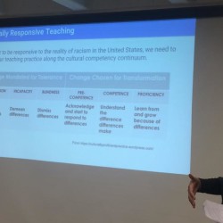 Reiche Elementary School teacher Julia Hazel leads a class on race, bias and equity for a cohort of her colleagues at Portland Public School.  