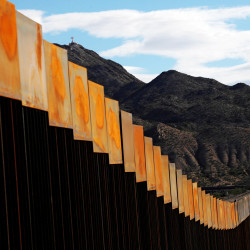 A general view shows a newly built section of the U.S.-Mexico border wall Nov. 9, 2016, at Sunland Park, U.S. opposite the Mexican border city of Ciudad Juarez, Mexico.