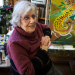 Artist Dahlov Ipcar talks about about her painting routine on Nov. 9, 2015, in Georgetown. Her first solo show was in 1939 at the Museum of Modern Art in New York.