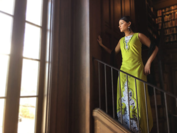One of several couture clothing items created by Decontie and Brown. Model Dalaylun Demmons of Milford. One of several couture clothing items created by Decontie and Brown. Model Dalaylun Demmons of Milford.