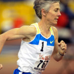 Joan Benoit Samuelson, who won an Olympic gold medal in 1984, competes in a 3,000-meter race in 2009.