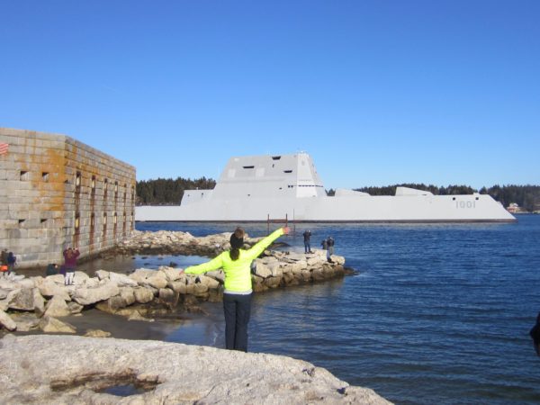 ugly second stealth destroyer heads out for tests in beth and bath works