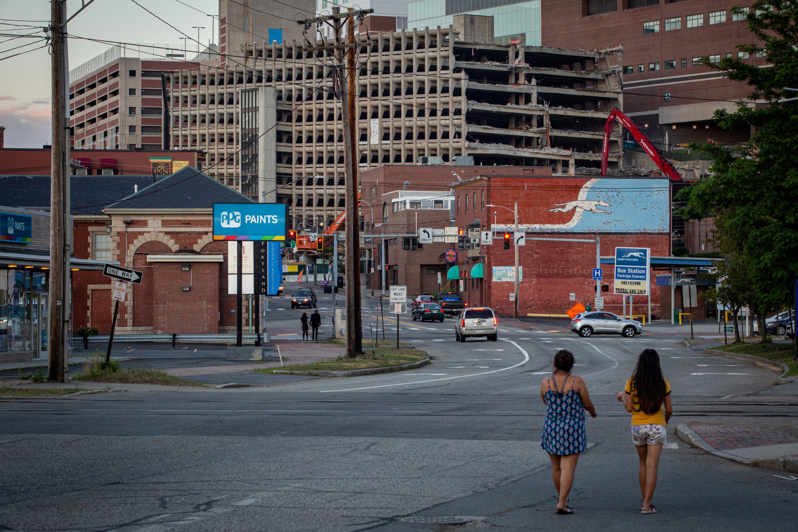 An iconic parking garage comes down in Portland as a neighborhood