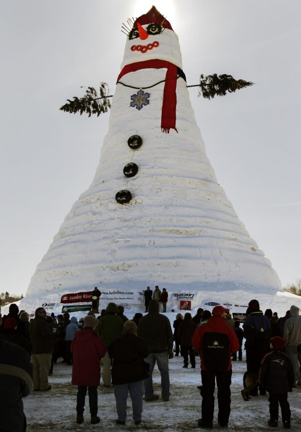 Maine still holds the world record for the tallest snowman