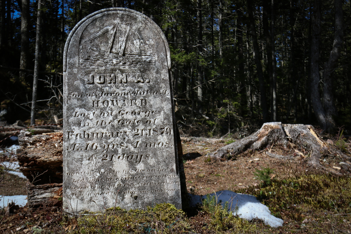 Coastal hike features tombstone for a teenage victim of 1879 storm at sea
