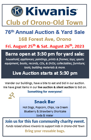 Orono-Old Town Kiwanis Auction & Yard Sale - Bangor Daily News