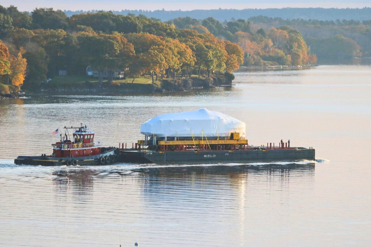 ‘Floating White House’ being barged from Belfast to Maryland